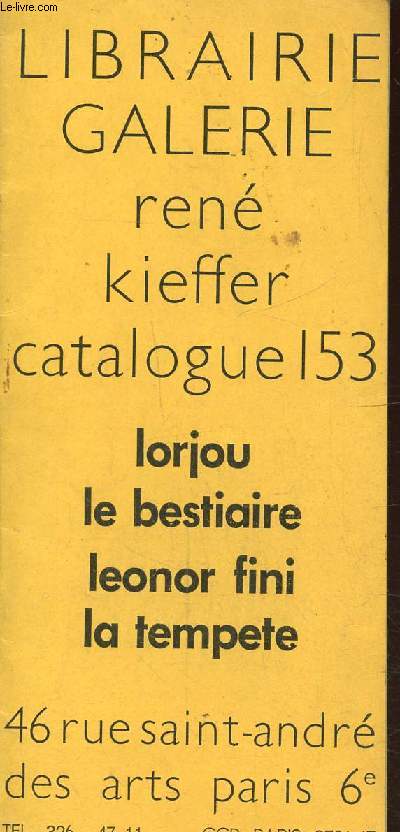 LIBRAIRIE RENE KIEFFER - CATALOGUE N153.