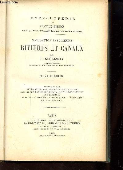 TOME 1 - NAVIGATION INTERIEURE RIVIERES ET CANAUX