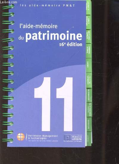 L'AIDE MEMOIRE DU PATRIMOINE 16E EDITION