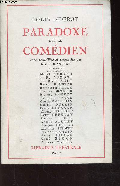 PARADOXE SUR LE COMEDIEN