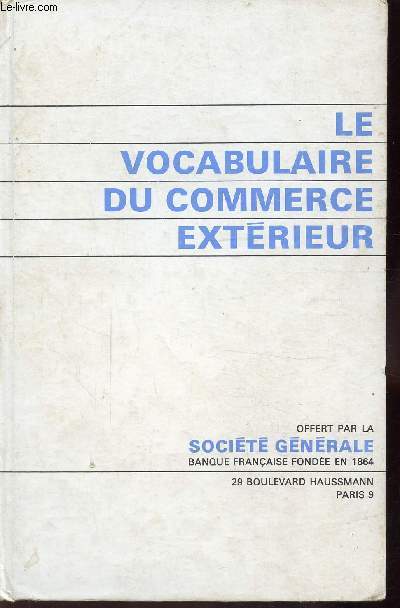 LE VOCABULAIRE DU COMMERCE EXTERIEUR