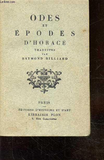 ODES ET EPODES D'HORACE