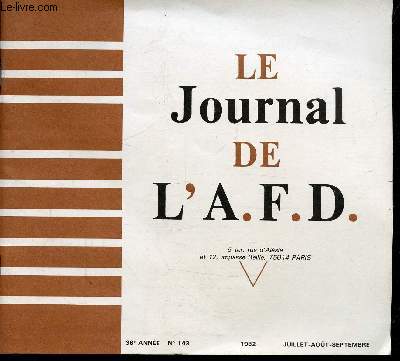 LE JOURNAL DE L'A.F.D N143 - JUILLET-AOUT-SEPTEMBRE 1982