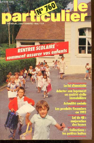 LE PARTICULIER - N 760 - SEPTEMBRE 1988 -