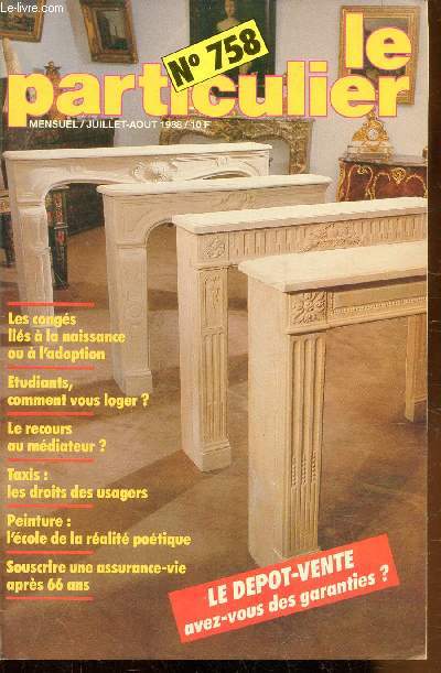 LE PARTICULIER - N758- JUILLET-AOUT 1988 -