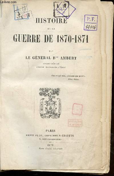 HISTOIRE DE LA GUERRE DE 1870-1871