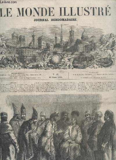 PAGE DE COUVERTURE - LE MONDE ILLUSTRE - JOURNAL HEBDOMADAIRE - N 48 - 13 MARS 1858 -