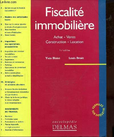 FISCALITE IMMOBILIERE - ACHAT - VENTE - CONSTRUCTION - LOCATION