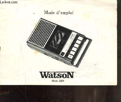 WATSON MODELE 320 - MODE D'EMPLOI