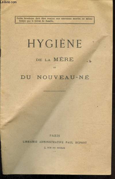 HYGIENE DE LA MERE ET DU NOUVEAU-NE