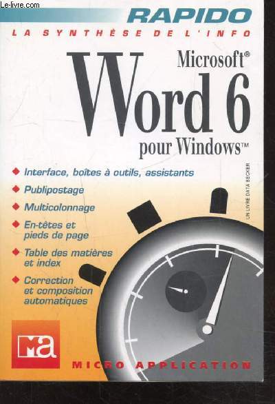 RAPIDO - WORD 6 POUR WINDOWS -