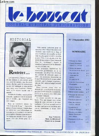 LE BOUSCAT - JOURNAL MUNICIPAL - N3- SEPTEMBRE 1983