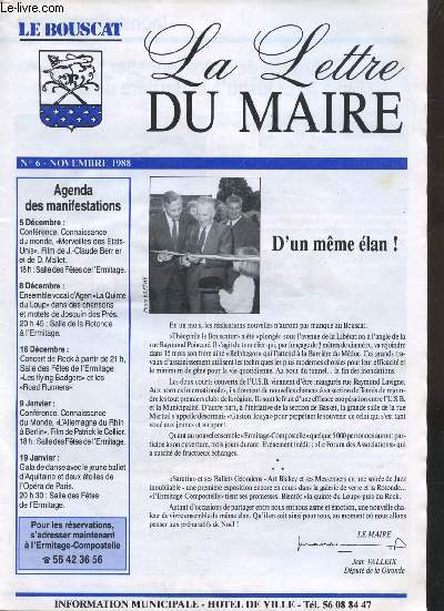 LE BOUSCAT - LA LETTRE DU MAIRE - N6 - NOVEMBRE 1988