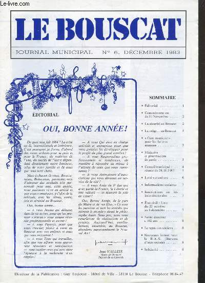 LE BOUSCAT - JOURNAL MUNICIPAL - N 6 - DECEMBRE 1983