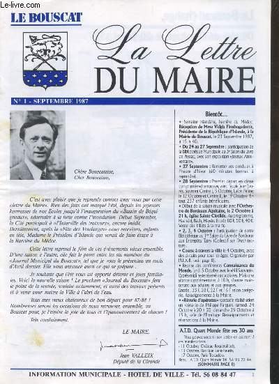 LE BOUSCAT - JOURNAL MUNICIPAL - N 1 - SEPTEMBRE 1987