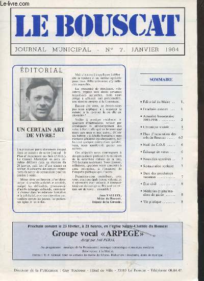 LE BOUSCAT - JOURNAL MUNICIPAL - N 7 - JANVIER 1984