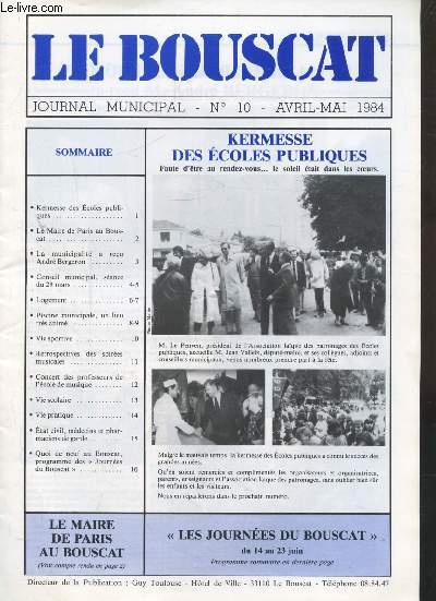 LE BOUSCAT - JOURNAL MUNICIPAL - N10 - AVRIL MAI 1984