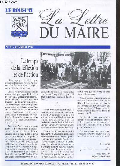 LA LETTRE DU MAIRE - N 21 - FEVRIER 1992