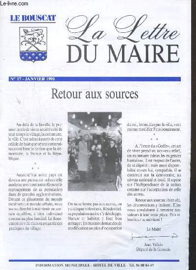 LA LETTRE DU MAIRE - N 17 - JANVIER 1991