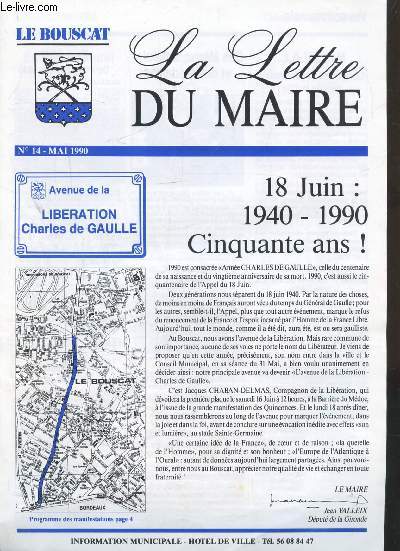 LA LETTRE DU MAIRE - N 14 - MAI 1990