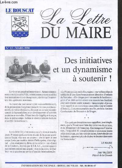 LA LETTRE DU MAIRE - N 13 - MARS 1990
