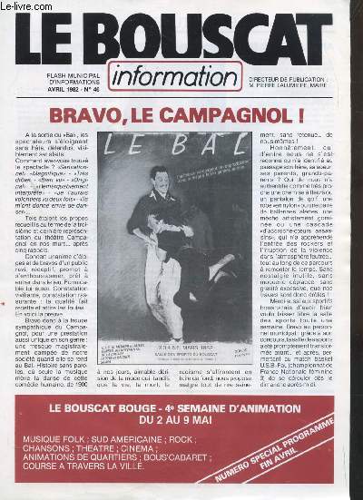 LE BOUSCAT - FLASH MUNICIPAL D'INFORMATIONS - N 46 - AVRIL 1982