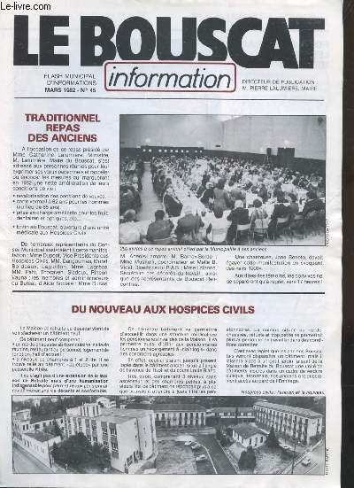 LE BOUSCAT - FLASH MUNICIPAL D'INFORMATIONS - N45 - MARS 1982
