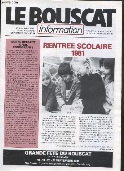LE BOUSCAT - FLASH MUNICIPAL D'INFORMATIONS - N39 - SEPTEMBRE 1981