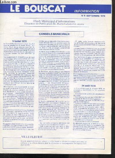 LE BOUSCAT - FLASH MUNICIPAL D'INFORMATIONS - N 9 - SEPTEMBRE 1978