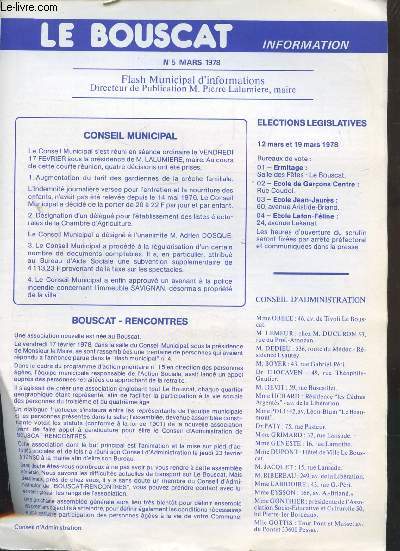 LE BOUSCAT - FLASH MUNICIPAL D'INFORMATIONS - N 5 - MARS 1978