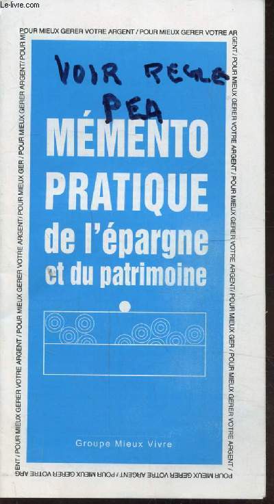 MEMENTO PRATIQUE DE L'EPARGNE ET DU PATRIMOINE -