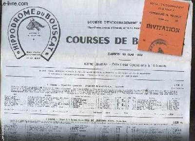 HIPPODROME DU BOUSCAT - COURSES DE BORDEAUX - SAMEDI 10 MAI 1980 - 10EME JOURNEE -