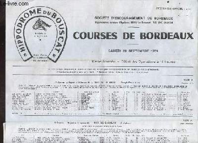 HIPPODROME DU BOUSCAT -SAMEDI 29 SEPTEMBRE 1979 - 16EME JOURNEE