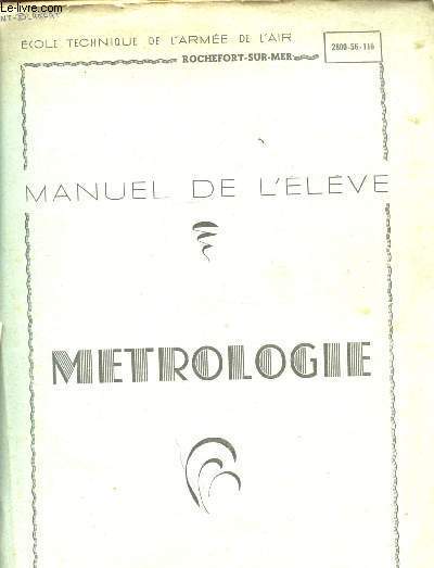 MANUEL DE L'ELEVE - METROLOGIE