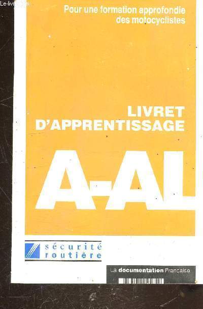 LIVRET D'APPRENTISSAGE - A- A1 - PARTIELLEMENT UTILISE -