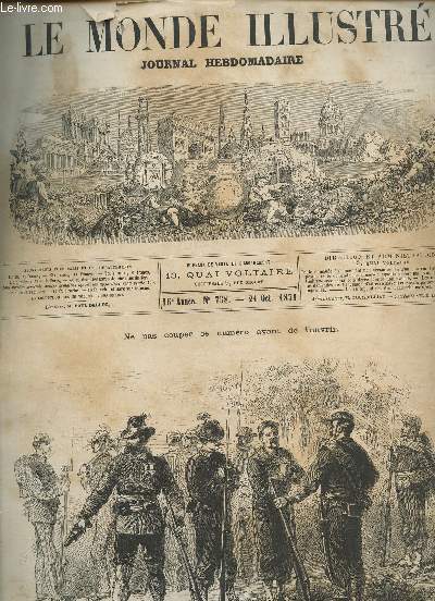LE MONDE ILLUSTRE - JOURNAL HEBDOMADAIRE N758 - 21 OCTOBRE 1871