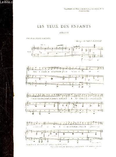 LES YEUX DES ENFANTS - PARTITION PIANO - Supplment du mois littraire et pittoresque - N84 - Dcembre 1905 -