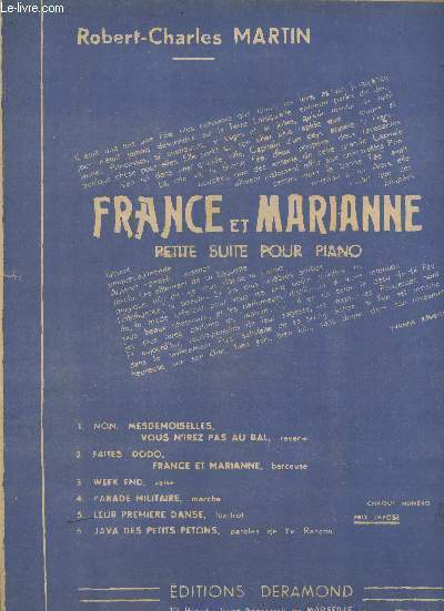 FRANCE ET MARIANNE - PETITE SUITE POUR PIANO - E.D 1012 -