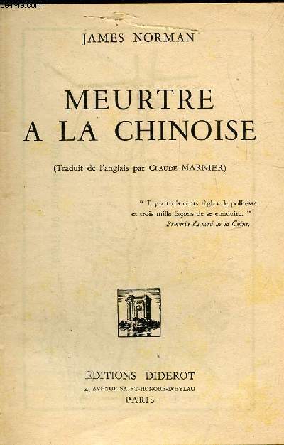 MEURTRE A LA CHINOISE
