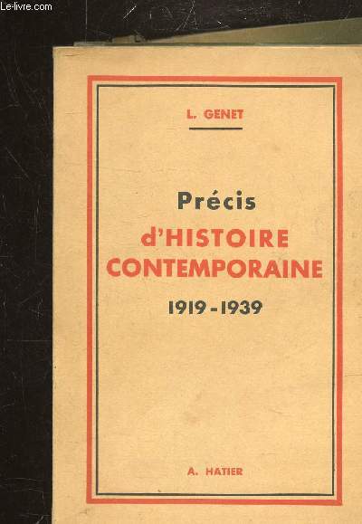 PRECIS D'HISTOIRE CONTEMPORAINE - 1919-1939