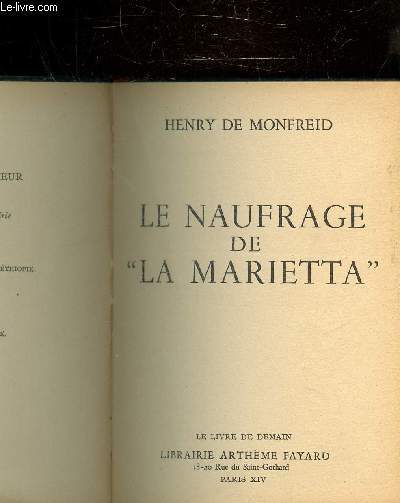 LE NAUFRAGE DE 'LA MARIETTA