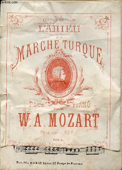 L'ADIEU ET MARCHE TURQUE POUR PIANO PAR W.A. MOZART
