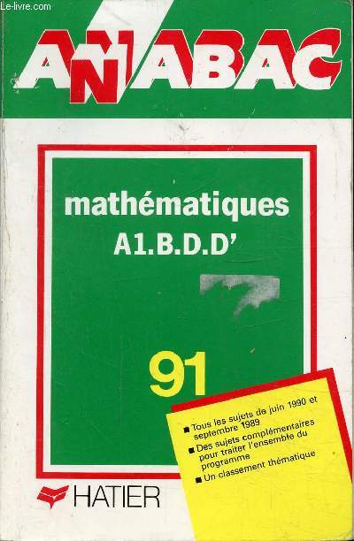 ANABAC - MATHEMATIQUES A1.V.D.D' - 91