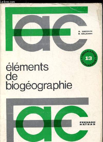 FAC- ELEMENTS DE BIOGEOGRAPHIE -13 -