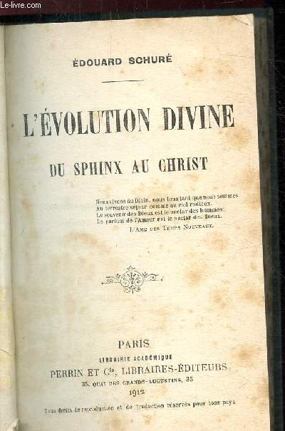 L'EVOLUTION DIVINE DU SPHINX AU CHRIST
