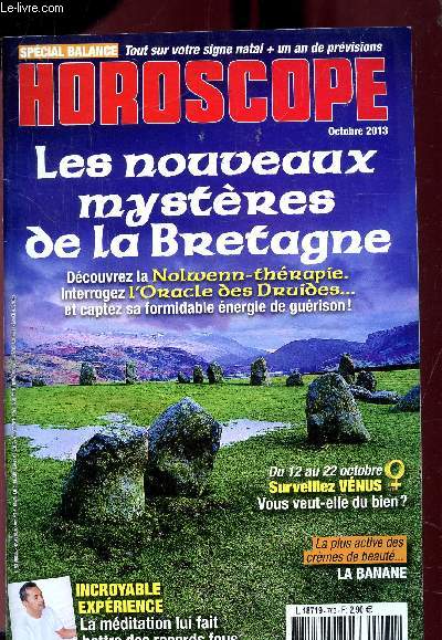 HOROSCOPE - N763 - OCTOBRE 2013 - LES NOUVEAUX MYSTERES DE LA BRETAGNE -