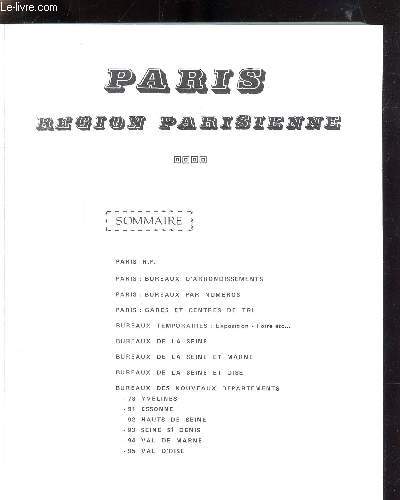CATALOGUE D'OBLITERATIONS DE LA REGION PARISIENNE - 1969