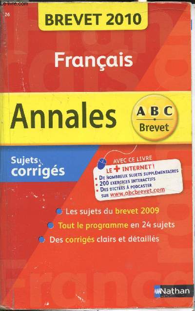 Annales 2010 - Sujets corrigs - Franais -