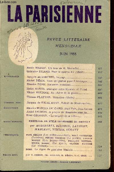 La parisienne - Juin 1955 - N29.