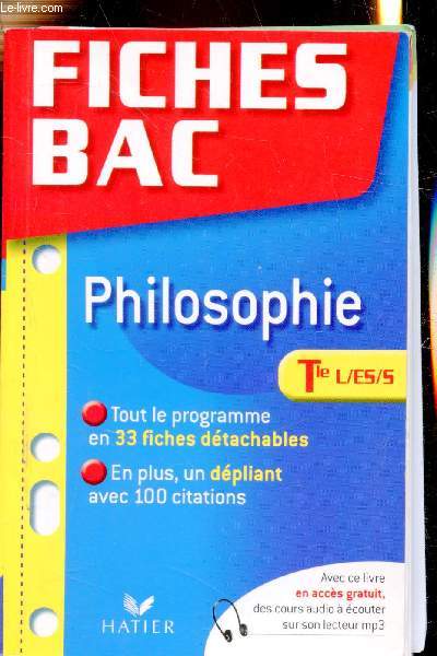 Fiches BAC - Philosophie - Terminales L. ES .S